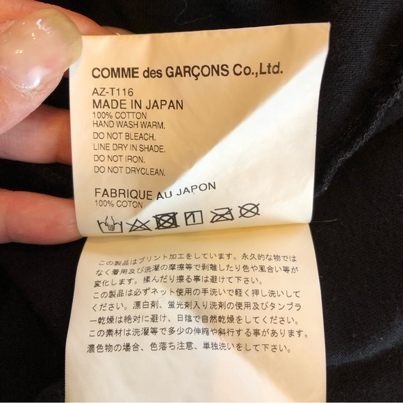 Men’s Comme Des Garçons Play, Double Heart, Black T-Shirt, XL - Picture 6 of 9